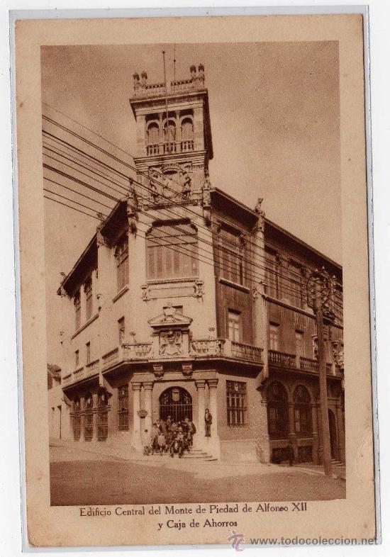 Postales: SANTANDER - EDIFICIO CENTRAL DEL MONTE DE PIEDAD DE ALFONSO XII Y CAJA DE AHORROS - Foto 1
