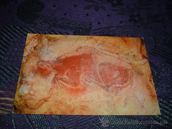 Postais: bisonte huyendo,cuevas de altamira santillana del mar,editor verrie-barcelona