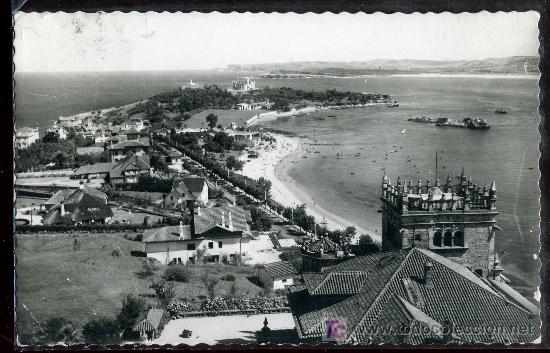 Postales: TARJETA POSTAL DE SANTANDER.N&ordm;9. PLAYA DE LA MAGDALENA Y PALACIO. ED. DARVI