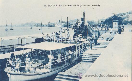 Postales: SANTANDER - LOS MUELLES DE PASAJEROS. - Foto 1