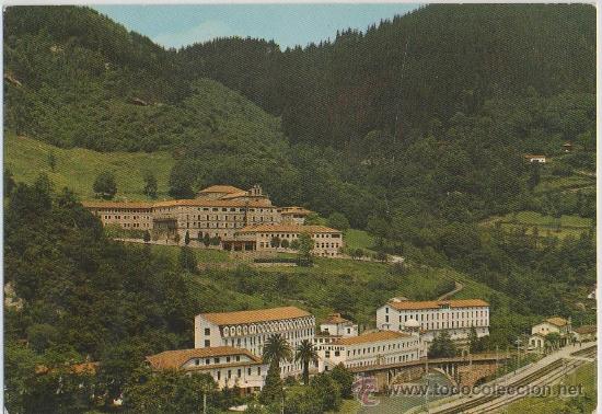Postales: TARJETA POSTAL LAS CALDAS DE BESAYA BALNEARIO Y NTRA. SRA. DE LAS CALDAS ESTACION DE TREN CANTABRIA