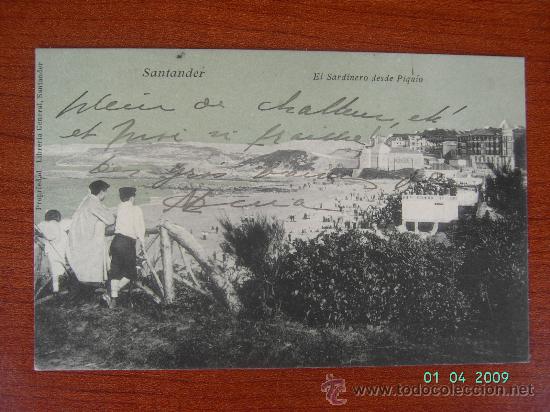 Postales: SANTANDER - EL SARDINERO DESDE PIQU&Iacute;O