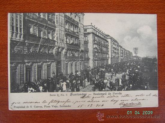 Postales: SANTANDER - BOULEVARD DE PEREDA - Foto 1