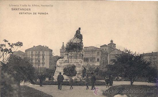 Postales: Santander- Estatua de Pereda - Foto 1