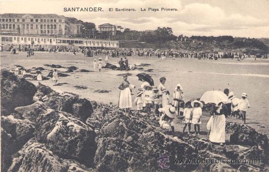 Postales: Santander- El Sardinero. La Playa Primera - Foto 1
