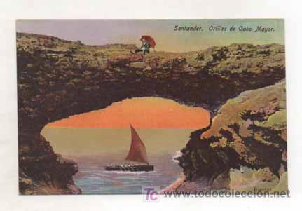 Postales: SANTANDER. ORILLAS DE CABO MAYOR. (ED. FUERTES) - Foto 1