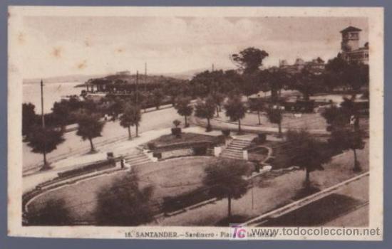 Postales: TARJETA POSTAL DE SANTADER. SARDINERO. PLAZA DE LAS BRISAS. 18.