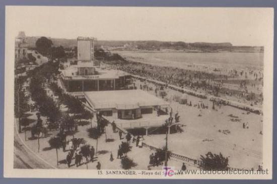 Postales: TARJETA POSTAL DE SANTADER. PLAYA DEL SARDINERO. 15.