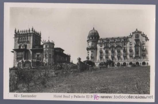 Postales: TARJETA POSTAL DE SANTADER. HOTEL REAL Y PALACIO EL PROMONTORIO. 82. ED. ARRIBAS.