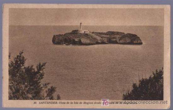 Postales: TARJETA POSTAL DE SANTADER. VISTA DE LA ISLA DE MOGRON DESDE EL PALACIO DE LA MAGDALENA. 30. LROISIN