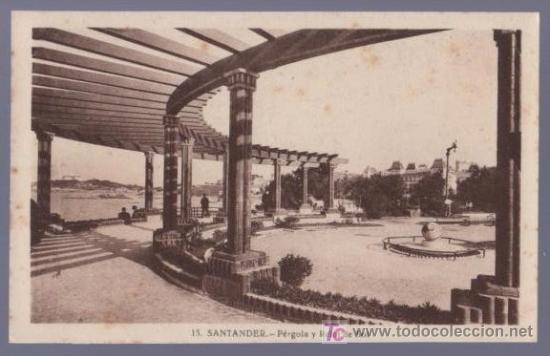 Postales: TARJETA POSTAL DE SANTADER. PERGOLA Y RELOJ DE SOL. 15.