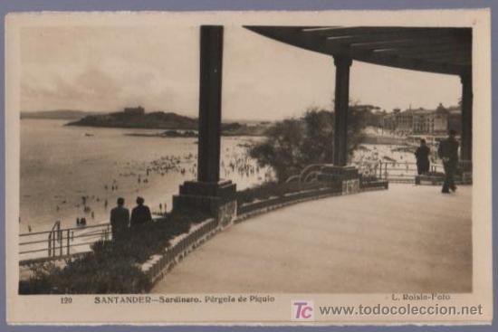 Postales: TARJETA POSTAL DE SANTADER. SARDINERO. PERGOLA DE PIQUIO. 120. L ROISIN.