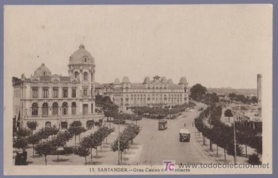 Postales: TARJETA POSTAL DE SANTADER. GRAN CASINO DEL SARDINERO. 13.