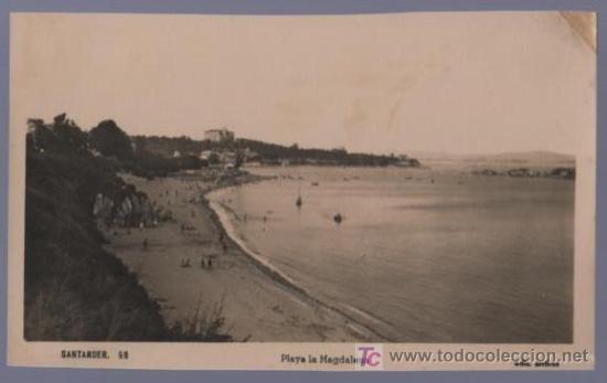 Postales: TARJETA POSTAL DE SANTADER. PLAYA LA MAGDALENA. 59. ED. ARRIBAS.
