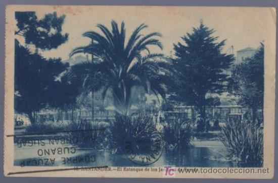 Cartes Postales: TARJETA POSTAL DE SANTADER. ESTANQUE DE LOS JARDINES DE PEREDA. 10.