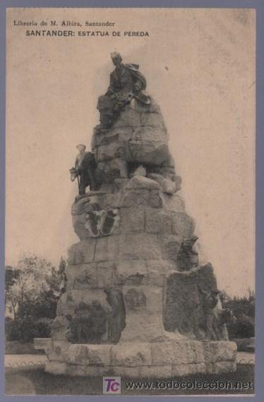 Cartes Postales: TARJETA POSTAL DE SANTADER. ESTATUA DE PEREDA.