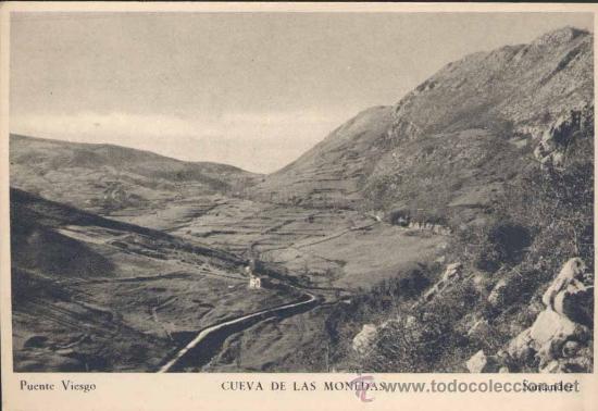 Postales: PUENTE VIESGO(CANTABRIA).- CUEVA DE LAS MONEDAS