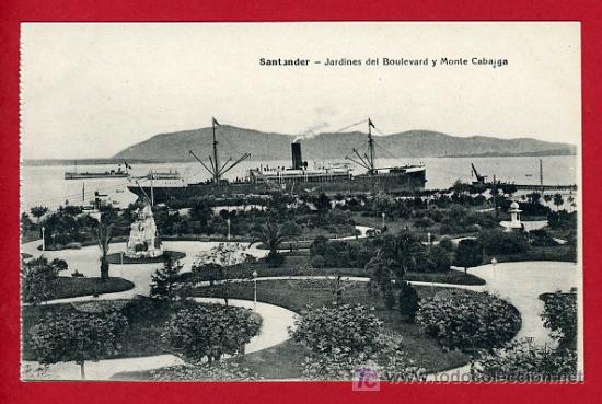 Postales: SANTANDER , JARDINES DEL BOULEVARD Y MONTE CABAIGA  , P40302 - Foto 1