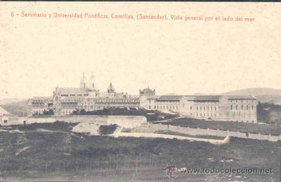 Cartoline: COMILLAS(CANTABRIA).-VISTA GENERAL POR EL LADO DEL MAR DEL SEMINARIO Y LA UNIVERSIDAD PONTIFICIA