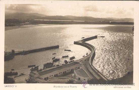 Postales: LAREDO(CANTABRIA).-ATARDECER EN EL PUERTO - Foto 1