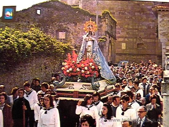 Cartoline: POSTAL DE SAN VICENTE DE LA BARQUERA, CANTABRIA, DE LOS A&Ntilde;OS 70 DE PROCESI&Oacute;N DE LA FOLIA