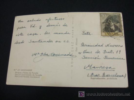 Postales: SANTANDER - PARQUE Y PASEO PEREDA - - Foto 2