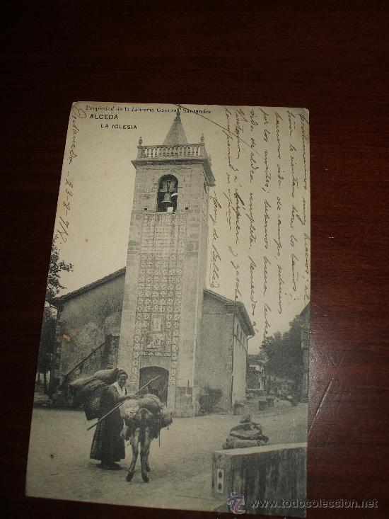 Postales: Postal de la Iglesia de Alceda  Santander1918 - Foto 1