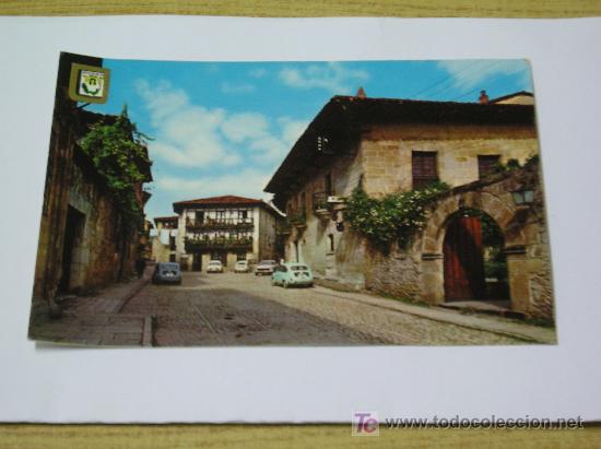 Postais: **PRECIOSA POSTAL,---SANTILLANA DEL MAR---CALLE DE STO.DOMINTO&iexcl;&iexcl;CON LOS 600 DE LA EPOCA!!**