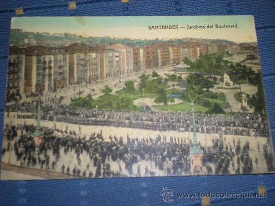 Postales: TARJETA POSTAL DE SANTANDER - JARDINES DEL BOULEVARD - Foto 1