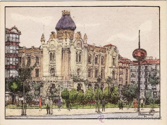 Postkarten: santander.- ayuntamiento.- ed. siresa.- coloreada.- a&ntilde;os cuarenta.-