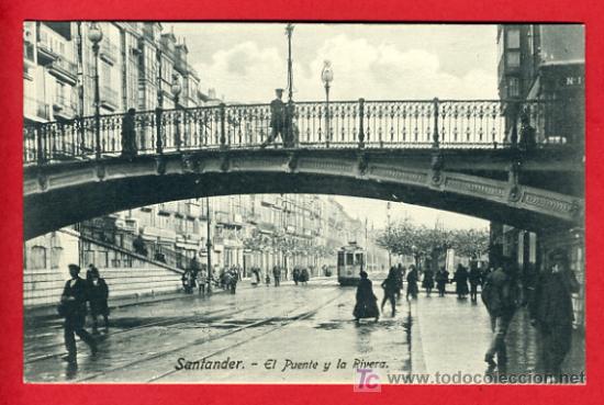 Postales: SANTANDER , EL PUENTE Y LA RIVERA , P42.390 - Foto 1