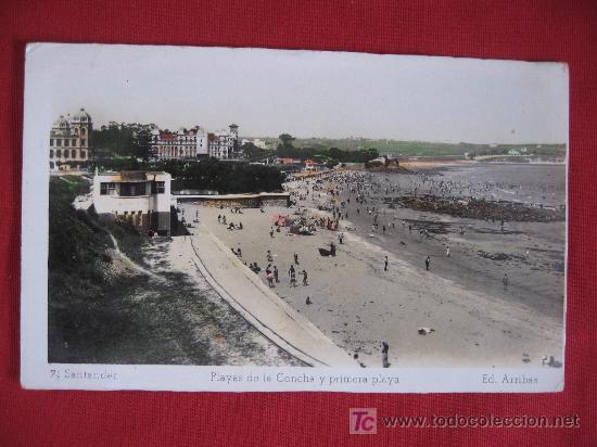 Postales: SANTANDER - PLAYAS DE LA CONCHA Y PRIMERA PLAYA - Foto 1