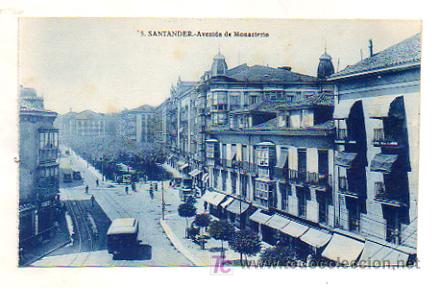Postales: SANTANDER. AVENIDA DE MONASTERIO. - Foto 1