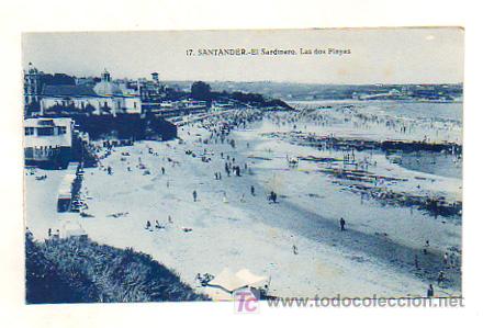 Postales: SANTANDER. EL SARDINERO. LAS DOS PLAYAS. - Foto 1