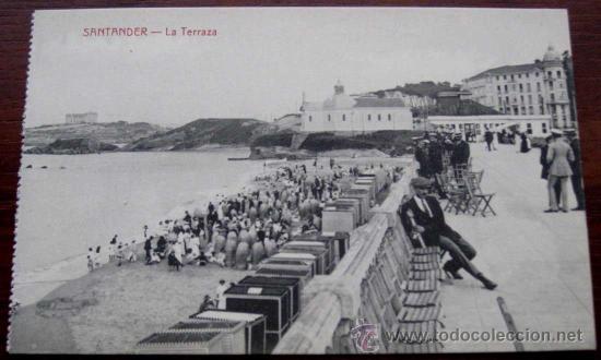 Postales: ANTIGUA POSTAL DE SANTANDER - LA TERRAZA - NO CIRCULADA - ED. E. CABRILLO - TORRELAVEGA. - Foto 1