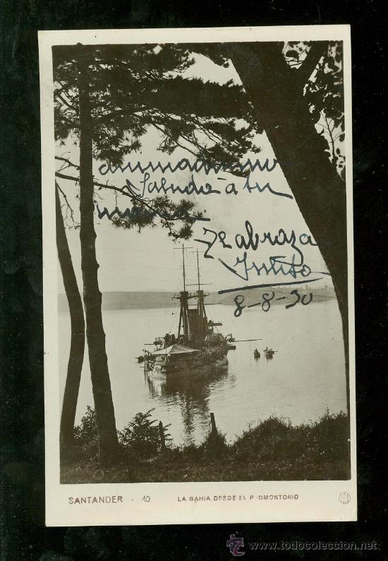 Postales: TARJETA POSTAL DE SANTANDER. LA BAHIA DESDE EL PIOMONTORIO. N&ordm; 40. - Foto 1