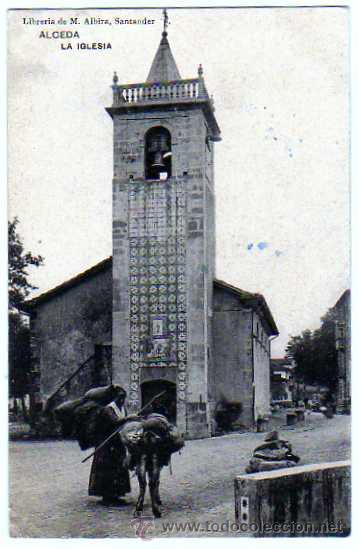 Postales: Cantabria. Alceda. La Iglesia. Libreria de M. Albira-  Sin circular.