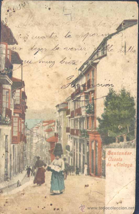 Postales: SANTANDER.- CUESTA DE ATALAYA - Foto 1