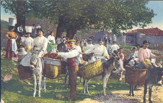 Postales: SANTANDER.- CAMINO DEL MERCADO - Foto 1