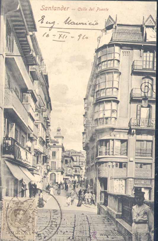 Postales: SANTANDER.-CALLE DEL PUENTE - Foto 1