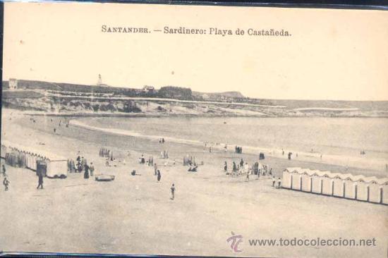 Postales: SANTANDER.-SARDINERO: PLAYA DE CASTA&Ntilde;EDA - Foto 1
