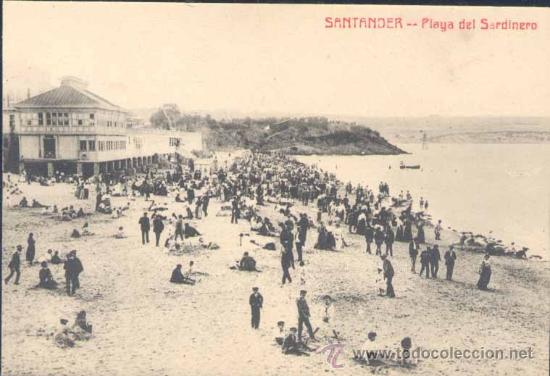Postales: SANTANDER.- PLAYA DEL SARDINERO - Foto 1