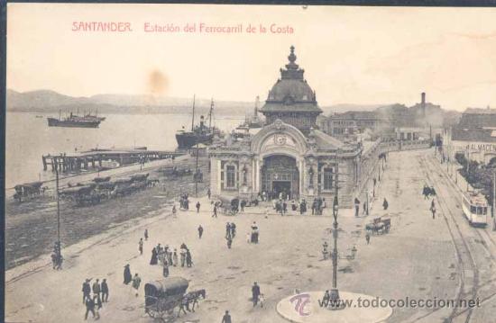 Postales: SANTANDER.- ESTACI&Oacute;N DEL FERROCARRIL DE LA COSTA - Foto 1