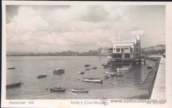 Postales: SANTANDER.- BAH&Iacute;A Y CLUB MAR&Iacute;TIMO - Foto 1