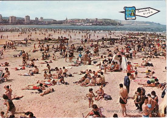 Cartes Postales: GIJON.PLAYA SAN LORENZO..MAS POSTALES Y COLECCIONISMO EN RASTRILLOPORTOBELLO