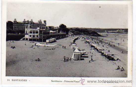 Cartes Postales: cantabria. Santander.n&ordm; 14. Sardinero. Primera playa. L. Roisin. Sin circular.