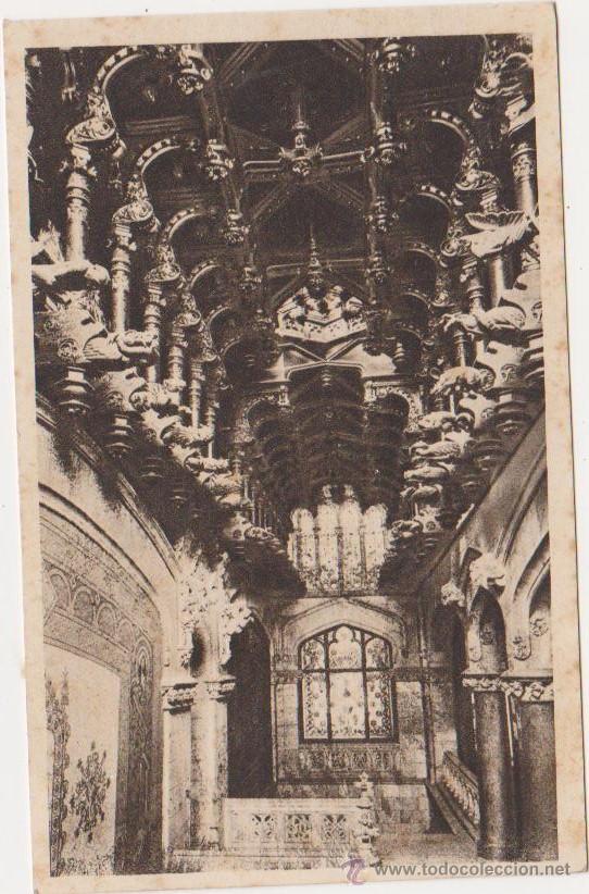 Cartes Postales: Comillas-Seminario y Universidad Pontificia escalera monumental-artesonado,Huecograbado Hauser y Men