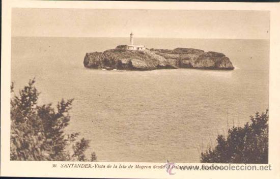 Cartes Postales: SANTANDER.- VISTA DE LA ISLA DE MOGR&Oacute;N DESDE EL PALACIO DE LA MAGDALENA