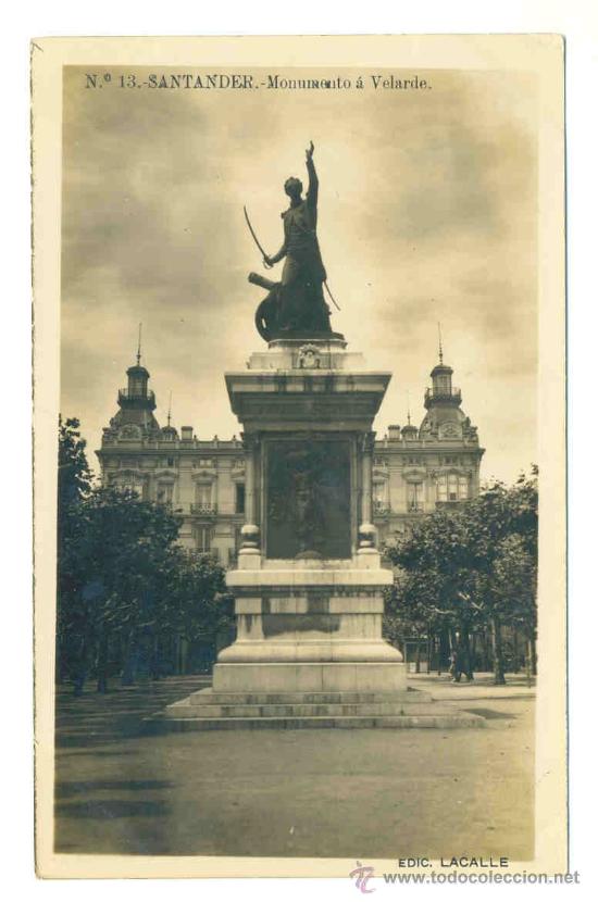 Postales: SANTANDER  monumento a Velarde .. Sin circular - Foto 1