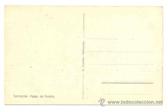 Postales: SANTANDER  - paseo de Pereda .. A Fuertes - Santander .. Sin circular - Foto 2
